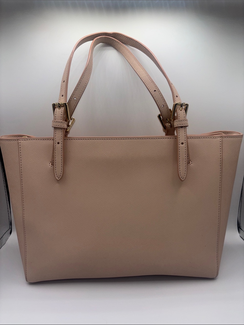 Tory Burch Blush Saffiano Leather Tote with Gold Hardware - Picture 4 of 12